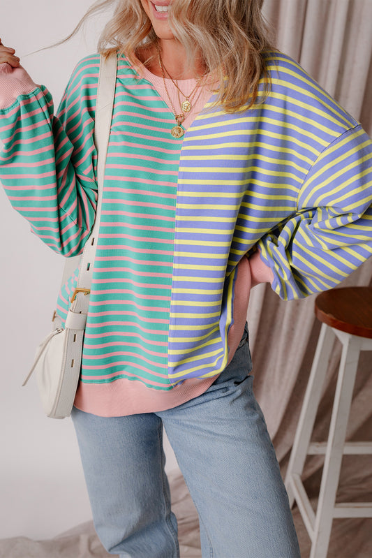 Shirley Colorblock Drop Shoulder Oversize Sweatshirt