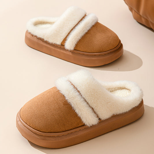 Women's Winter Indoor Home Cotton Slippers Warm Plush Thick-soled