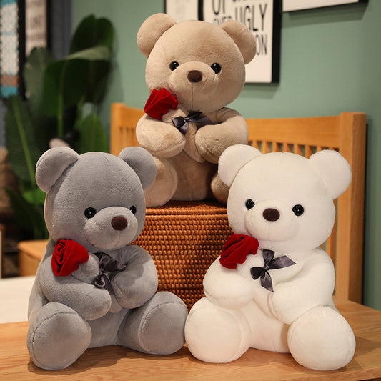 Teddy Bear with Rose Plushies