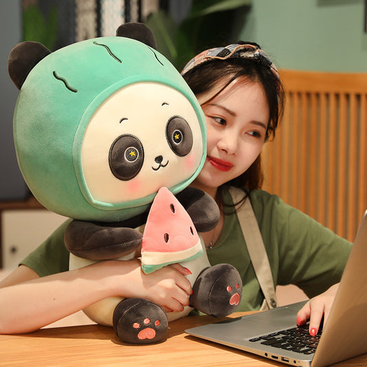 Cute Panda Plushies in Watermelon Strawberry Costume