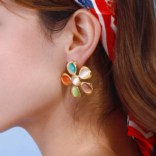 Blooming Beauty Colorful Flower Earrings