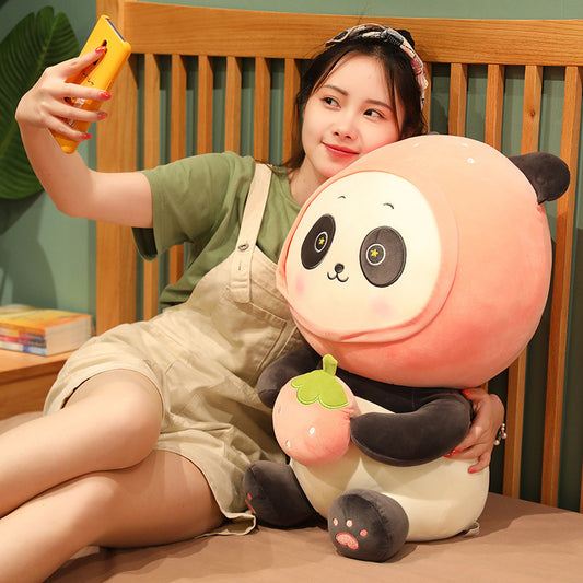 Cute Panda Plushies in Watermelon Strawberry Costume