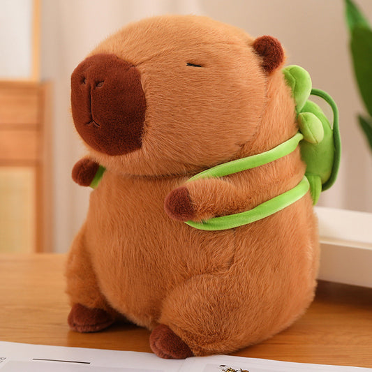 Cute Capybara with Turtle Backpack Plushie