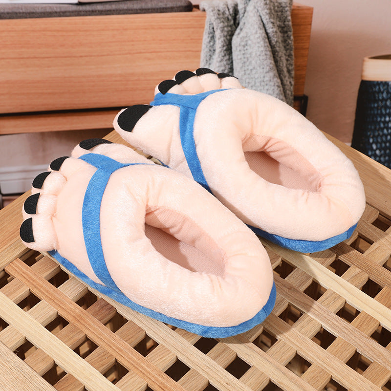 Funny Foot Plush Novelty Slippers Big Toe Shoes Funny Slippers Creative Cotton Big Toe Slippers Interesting Toe Design Large Slippers Winter Shoes for Men and Women Unique