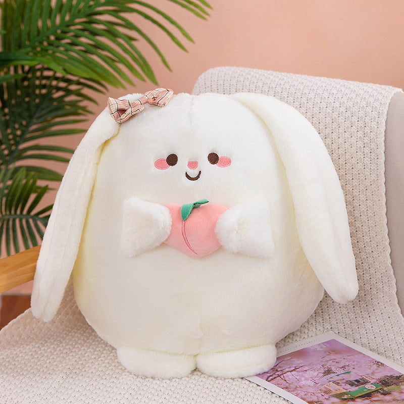 Soft Plush Bunnies Stuffed Animals Long Ear White Bunny Rabbit Stuffed Animal Cartoon Toy Dolls for Kids Children Birthday Gift Cute Plushies Chubby Plushy Bunnies Kawaii Plushie