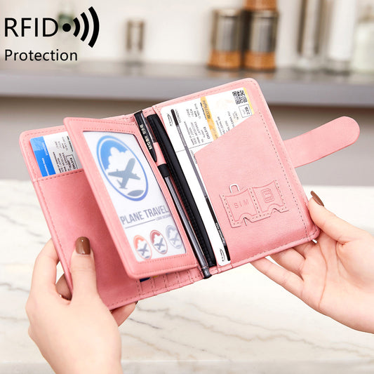 RFID Blocking Passport Holder Secure Travel Wallet Organizer Leather 