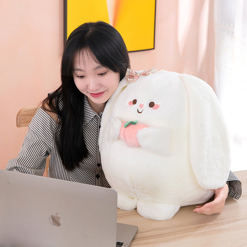 Soft Plush Bunnies Stuffed Animals Long Ear White Bunny Rabbit Stuffed Animal Cartoon Toy Dolls for Kids Children Birthday Gift Cute Plushies Chubby Plushy Bunnies Kawaii Plushie