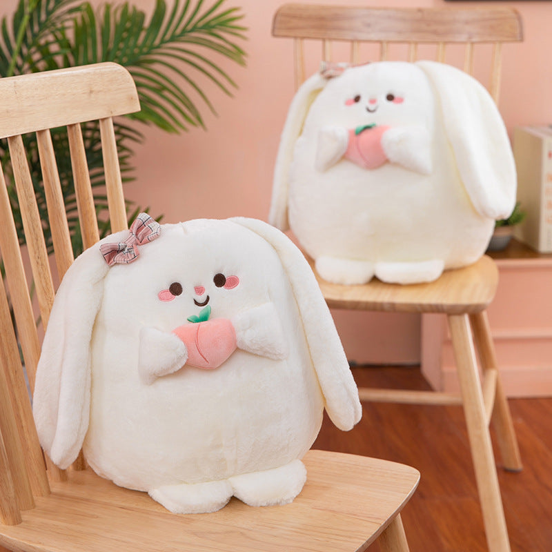 Soft Plush Bunnies Stuffed Animals Long Ear White Bunny Rabbit Stuffed Animal Cartoon Toy Dolls for Kids Children Birthday Gift Cute Plushies Chubby Plushy Bunnies Kawaii Plushie