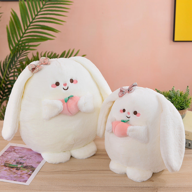 Soft Plush Bunnies Stuffed Animals Long Ear White Bunny Rabbit Stuffed Animal Cartoon Toy Dolls for Kids Children Birthday Gift Cute Plushies Chubby Plushy Bunnies Kawaii Plushie